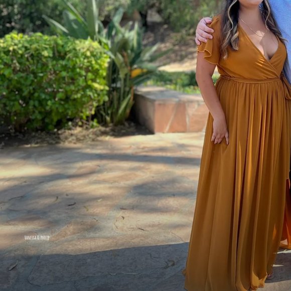 Baltic Born Kristina Maxi Dress | Saffron - M (Petite) - Picture 1 of 2